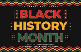 Black history month editable text effect vector