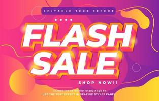 efecto de texto editable de venta flash vector