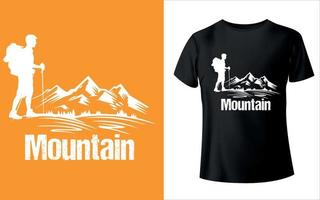 Mountain T-shirt Design with editable mountain vector