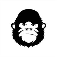 ilustración de vector de cara de mono. plantilla de logotipo de chimpancé.