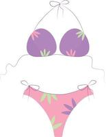 Women's swimwear isolated on white background. Swimsuit or bikini top and bottom. Vector illustration