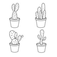 cactus dibujados a mano vector