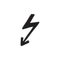 Single element lightning on the stick in doodle style. Doodle vector illustration.