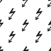 Doodle lightning. Vector illustration of seamless pattern.