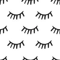 Doodle eyelashes. Vector illustration of seamless pattern.