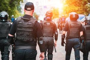 Police force to maintain order in the area during the rally photo