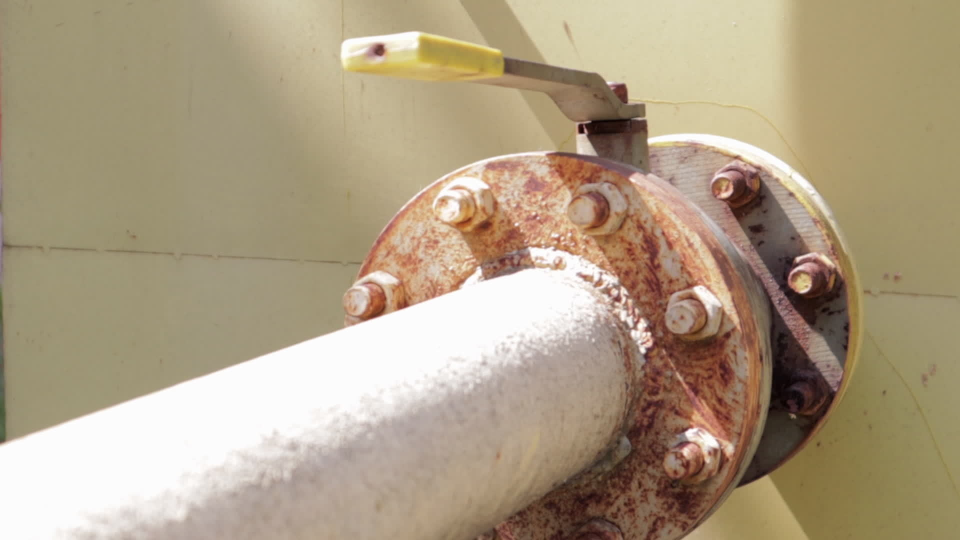 gas pipeline to the house, valve. The concept of heat supply. A metal