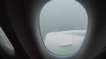 View from the window of a passenger airplane of a landscape photo