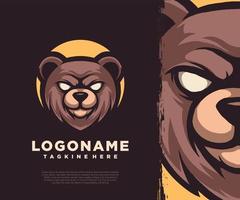 oso mascota logo vector ilustración.