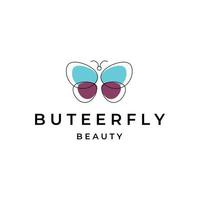 butterfly logo vector line art icon design illustration