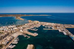 Beautiful turquoise bay at Formentera, aerial view. photo