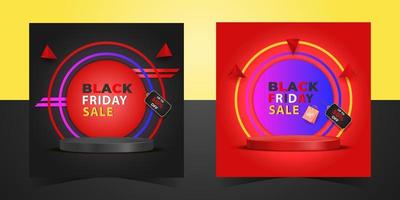 Black Friday Sale. Realistic 3d design stage podium vector