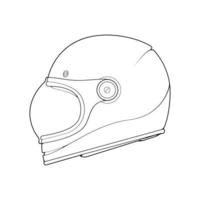 Template helmet half face, line Art helmet Vector Illustration, Line art vector, helmet Vector