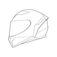 media cara de casco de plantilla, ilustración de vector de casco de arte de línea, vector de arte de línea, vector de casco