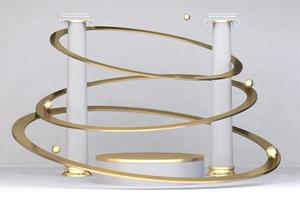Podium  white for cosmetic product on background white. 3d rendering photo