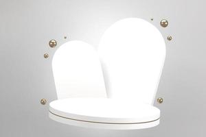 Roman podium  white for cosmetic product on background granite white. 3d rendering photo