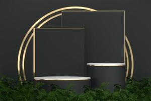 Black podium on background minimal design. 3D rendering photo