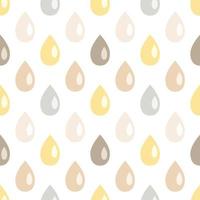 Seamless pattern with raindrops in neutral, Autumn colours, isolated on white background. Scandinavian, Boho design. Thanksgiving, Fall, celebration,baby shower, nursery decoration. vector