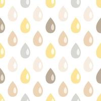 Seamless pattern with raindrops in neutral, Autumn colours, isolated on white background. Scandinavian, Boho design. Thanksgiving, Fall, celebration,baby shower, nursery decoration. vector