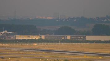 FRANKFURT AM MAIN, GERMANY JULY 19, 2017 - Lufthansa Airbus 320 landing at 07L. Fraport, Frankfurt, Germany video