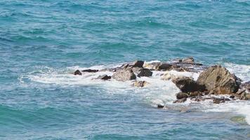 vagues et rochers de la mer video