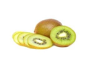 Close up of kiwi slice on white background photo