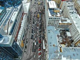 Street of the big city from a bird's eye view photo