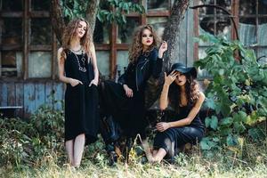 three vintage women as witches photo