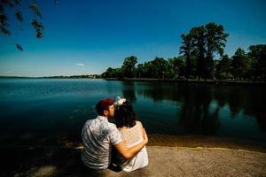 beautiful couple in the city photo