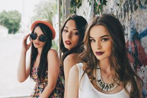 three young beautiful girls photo