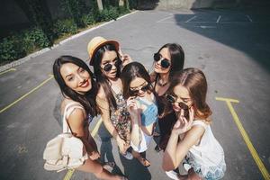 Five beautiful young girls photo