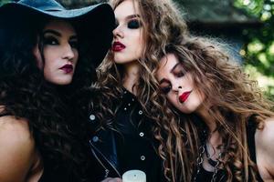 three vintage women as witches photo