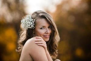 beautiful bride on wedding day photo