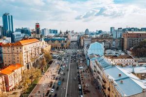 Street of the big city from a bird's eye view photo