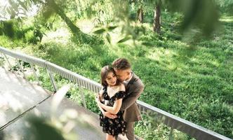 Young couple posing at the camera. photo