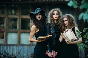 three vintage women as witches photo