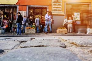 Couple have fun in the city photo