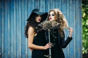 two vintage women as witches photo