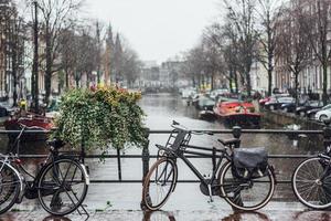 Bike on day light during the rain. photo