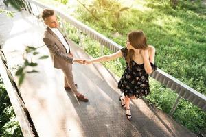 Young couple posing at the camera. photo