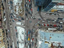 Street of the big city from a bird's eye view photo