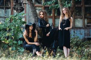 three vintage women as witches photo