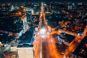 Panoramic view on big city at night photo