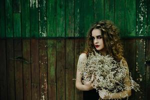 Vintage woman as witch photo