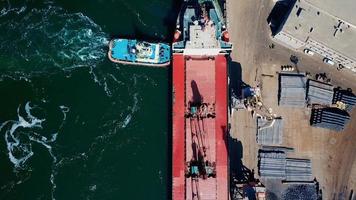 aerial view of terminal in port photo