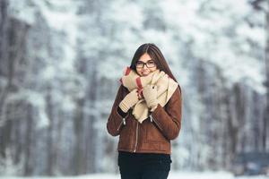 young attractive brunette with sunglasses photo