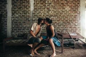 man and woman in an abandoned place photo