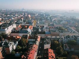 Aerial View of the Old Polish City of Krakow photo