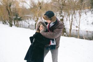 man and woman hugging, close view photo