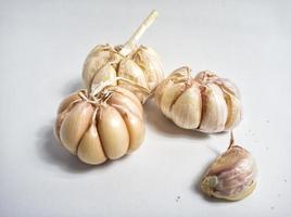 Garlic on a white background photo